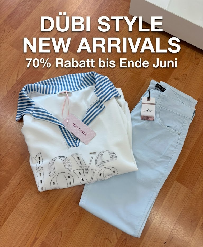 Dübi Style Damen-Outfit: Miss Carla 'Love' Shirt & Hellblaue Jeans