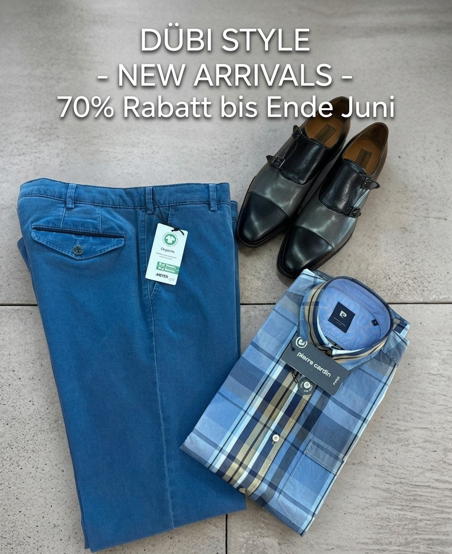 Dübi Style Herren-Outfit: Kariertes Pierre Cardin Hemd & Blaue Chino